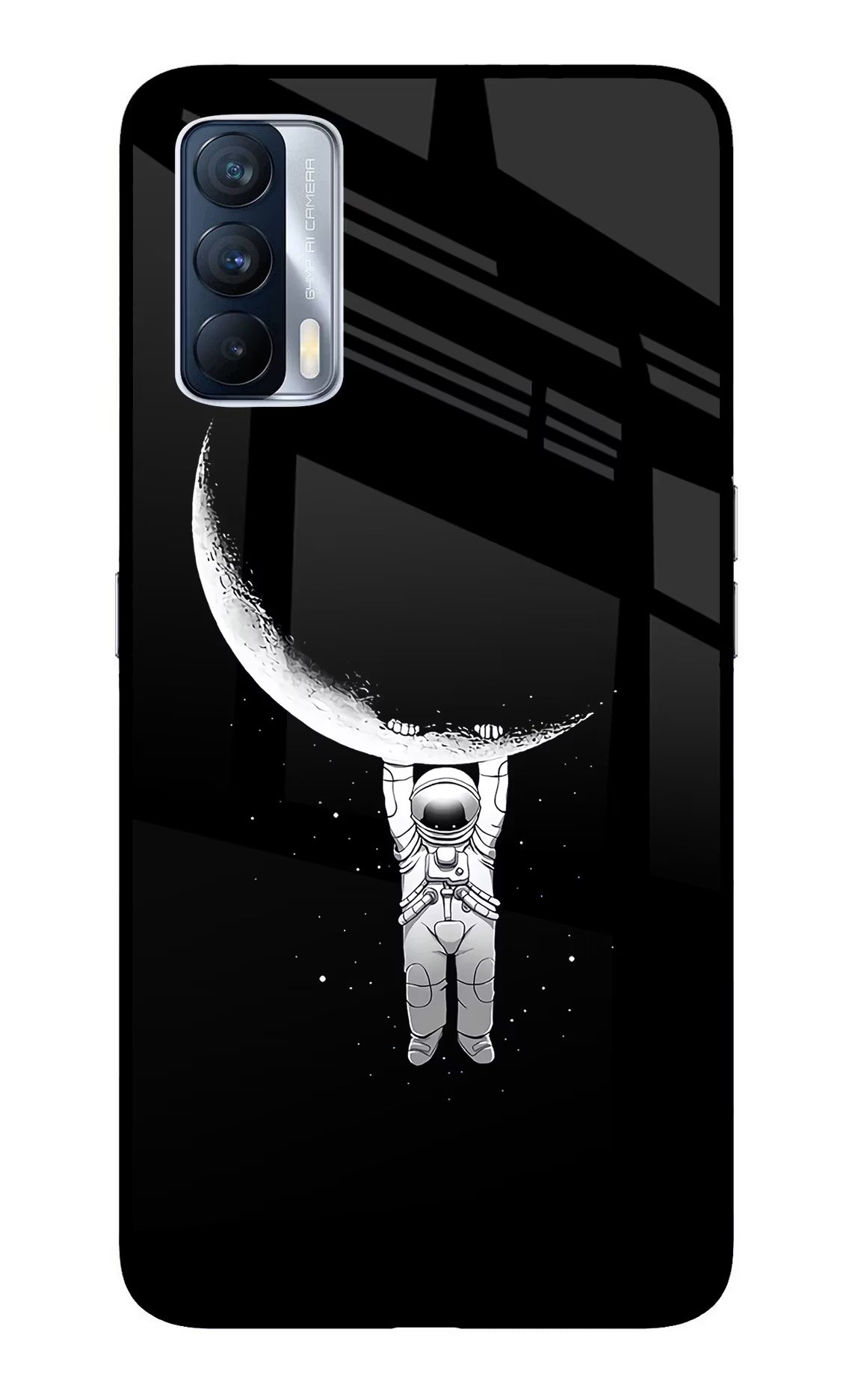 Moon Space Realme X7 Glass Case Back Cover by Casekaro