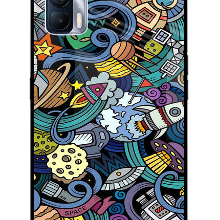 Space Abstract Realme X7 Glass Case Back Cover by Casekaro