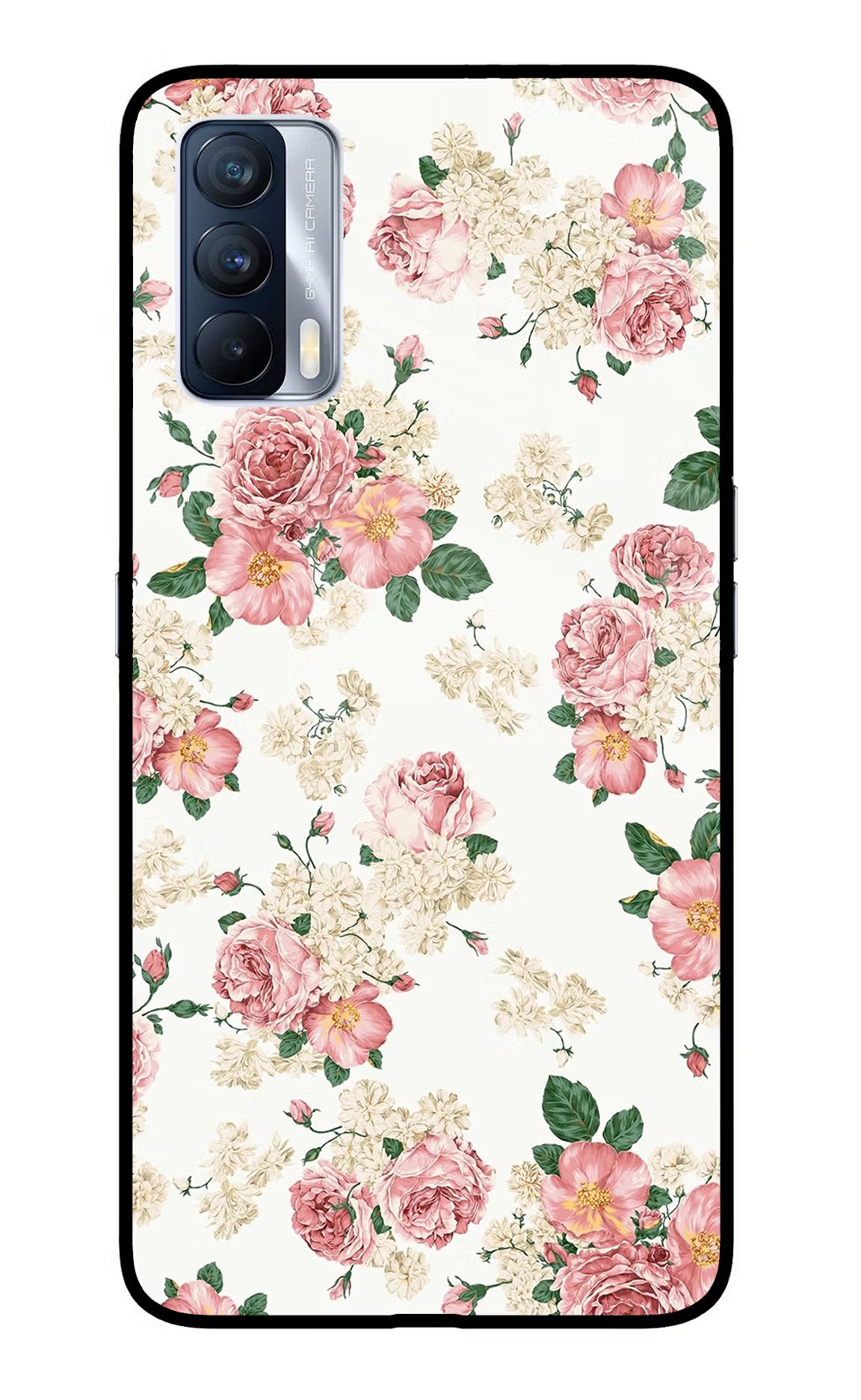 Flowers Realme X7 Glass Case