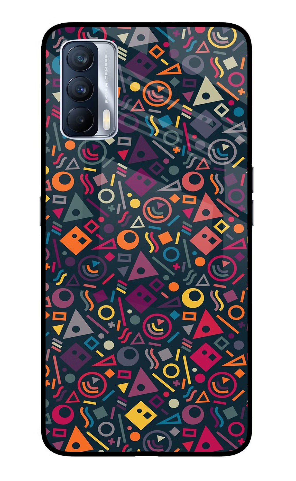 Geometric Abstract Realme X7 Glass Case Back Cover by Casekaro