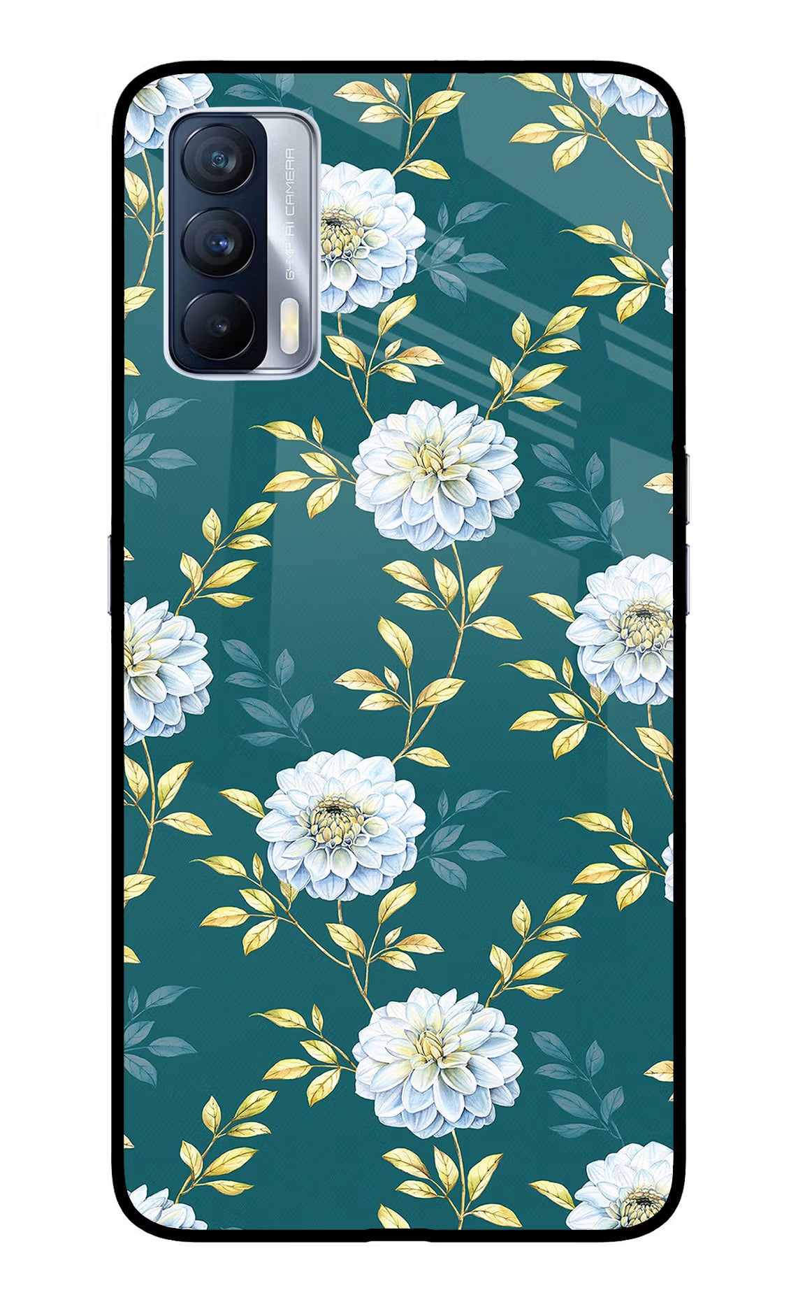 Flowers Realme X7 Glass Case Back Cover by Casekaro