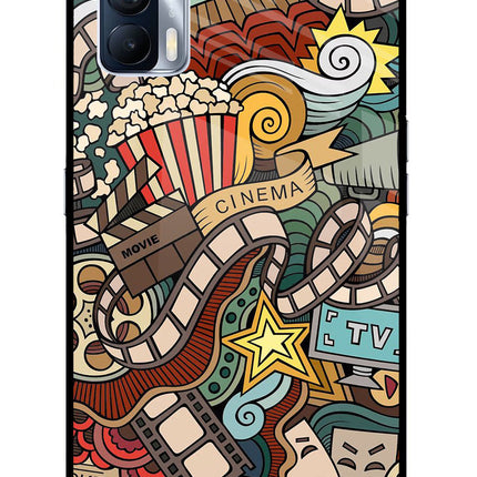 Cinema Abstract Realme X7 Glass Case Back Cover by Casekaro