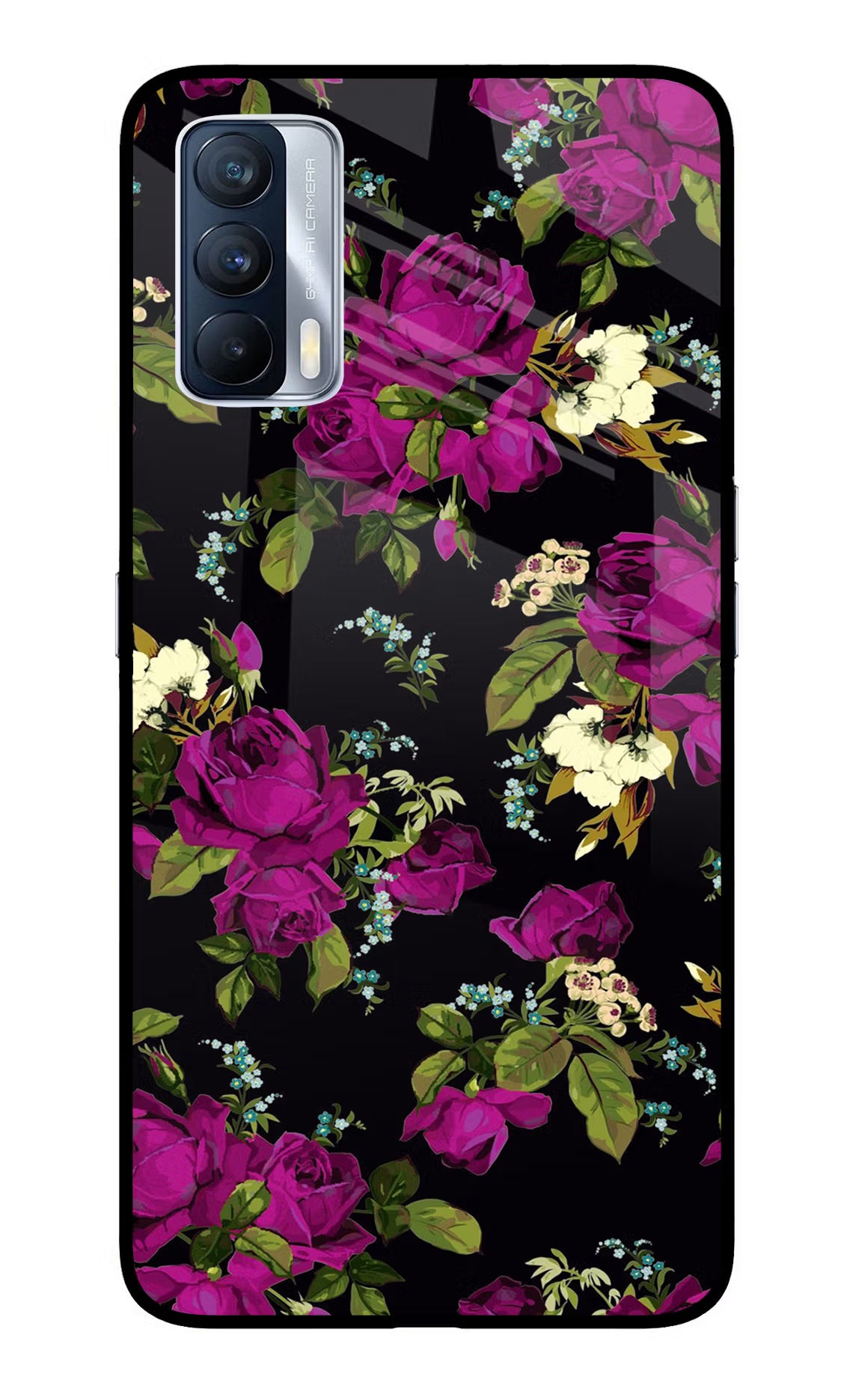 Flowers Realme X7 Glass Case Back Cover by Casekaro