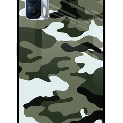 Camouflage Realme X7 Glass Case Back Cover by Casekaro