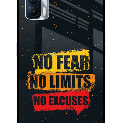 No Fear No Limits No Excuse Realme X7 Glass Case Back Cover by Casekaro