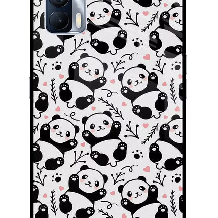 Cute Panda Realme X7 Glass Case Back Cover by Casekaro
