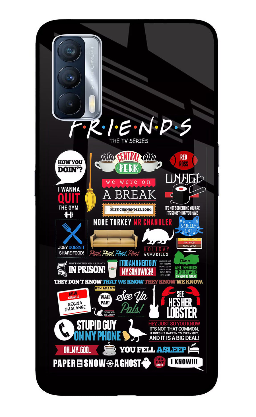 FRIENDS Realme X7 Back Cover, Glass case