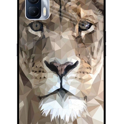 Lion Art Realme X7 Glass Case Back Cover by Casekaro