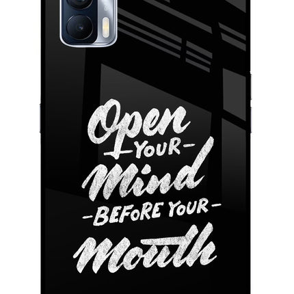 Open Your Mind Before Your Mouth Realme X7 Glass Case Back Cover by Casekaro