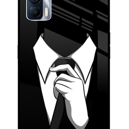 Black Tie Realme X7 Glass Case Back Cover by Casekaro