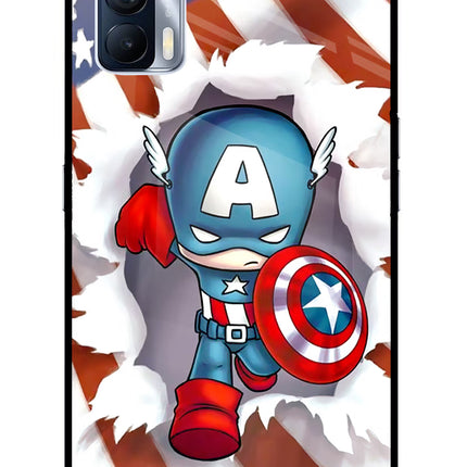 Captain America Realme X7 Glass Case Back Cover by Casekaro