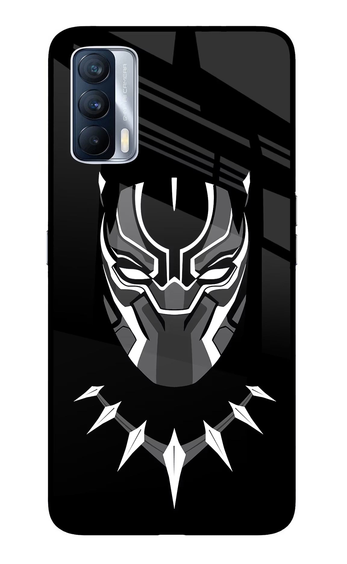 Black Panther Realme X7 Glass Case Back Cover by Casekaro