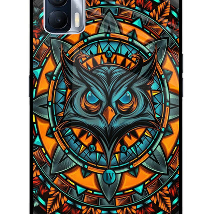 Angry Owl Art Realme X7 Glass Case Back Cover by Casekaro