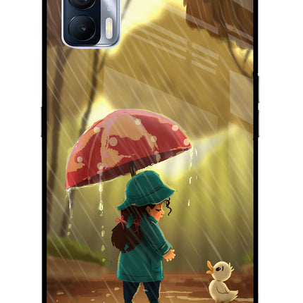 Rainy Day Realme X7 Glass Case Back Cover by Casekaro