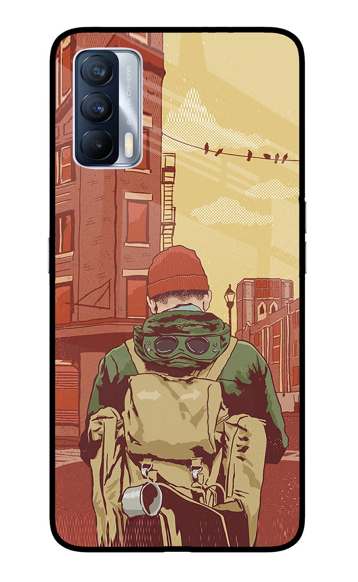 Adventurous Realme X7 Glass Case Back Cover by Casekaro