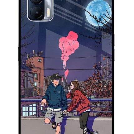 Chilling Couple Realme X7 Glass Case Back Cover by Casekaro