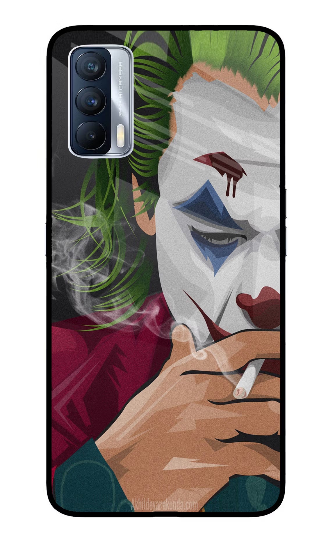 Joker Smoking Realme X7 Glass Case Back Cover by Casekaro