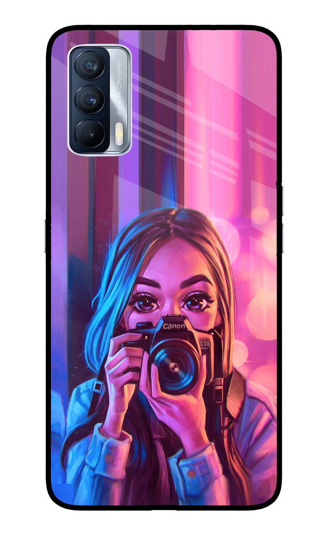 Girl Photographer Realme X7 Glass Case