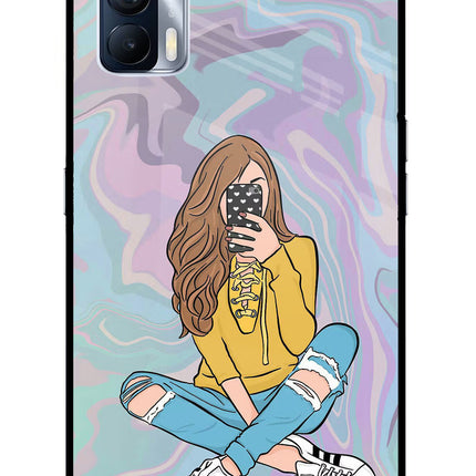 Selfie Girl Realme X7 Glass Case Back Cover by Casekaro
