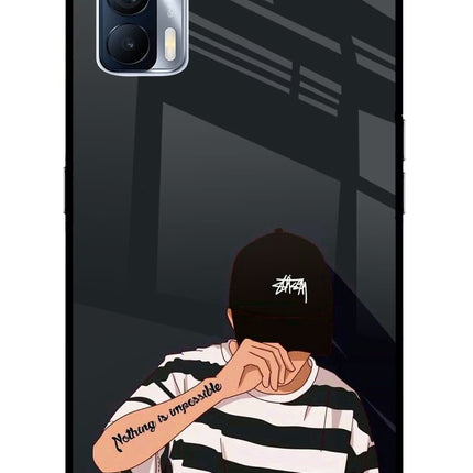 Aesthetic Boy Realme X7 Glass Case Back Cover by Casekaro
