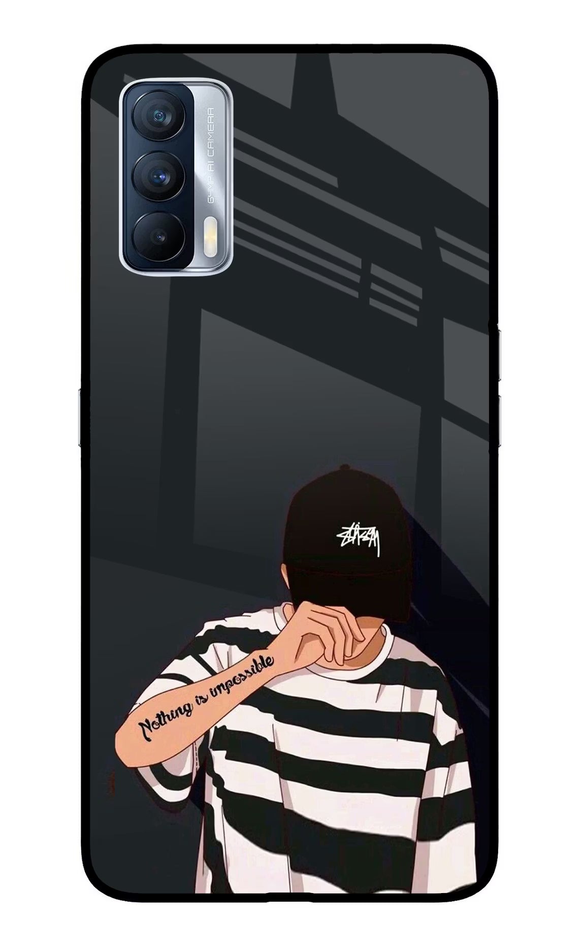 Aesthetic Boy Realme X7 Glass Case Back Cover by Casekaro