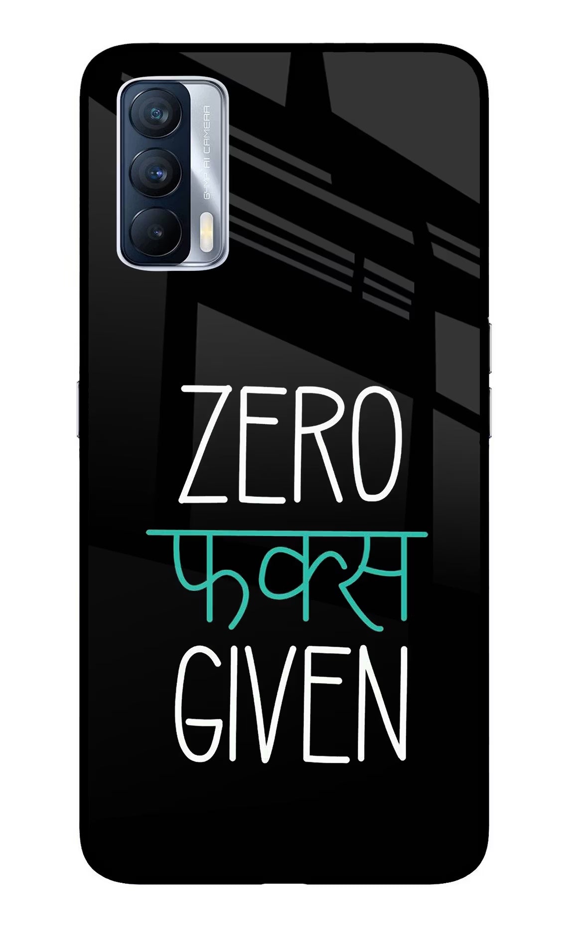 Zero Fucks Given Realme X7 Glass Case Back Cover by Casekaro
