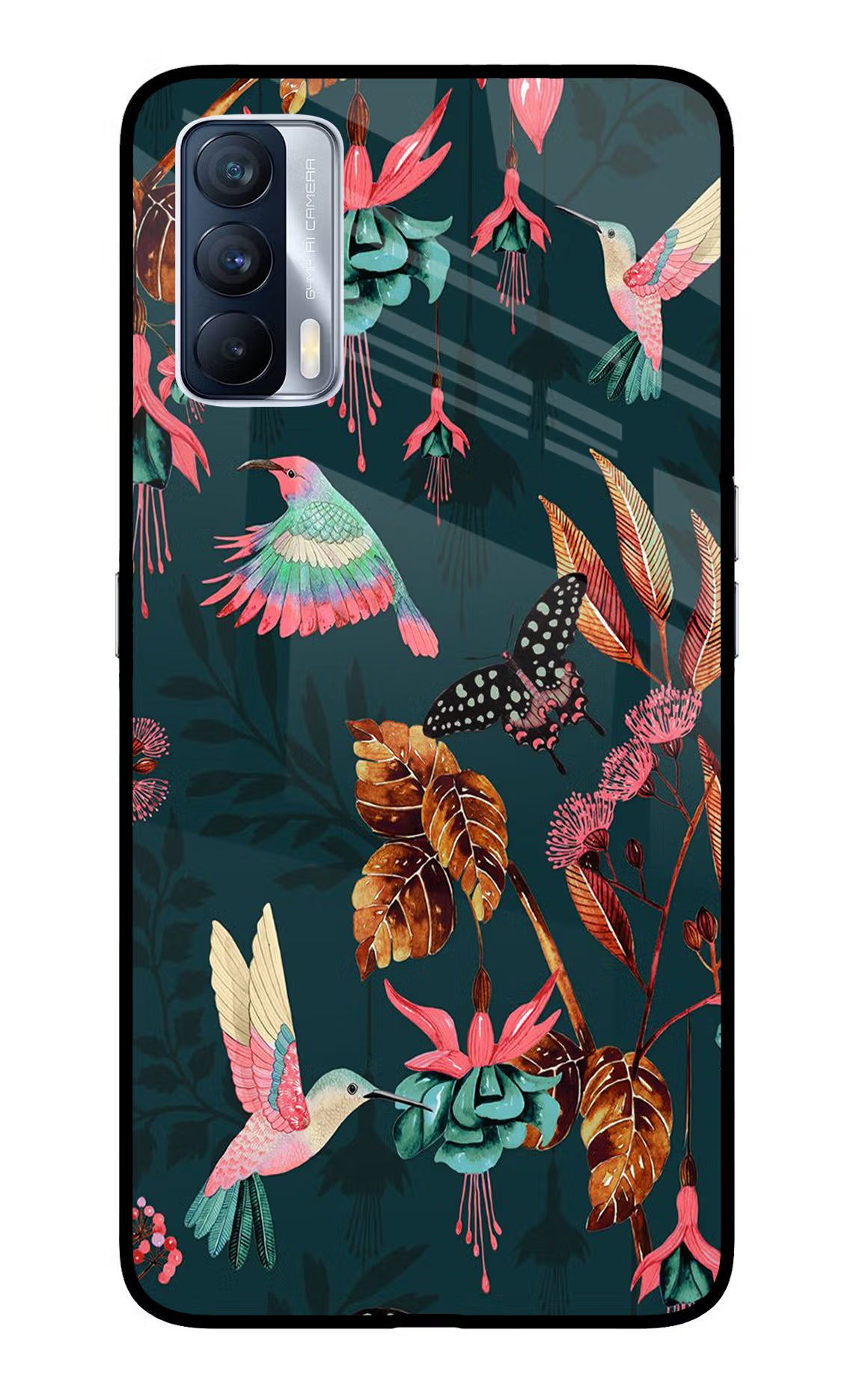 Birds Realme X7 Glass Case Back Cover by Casekaro