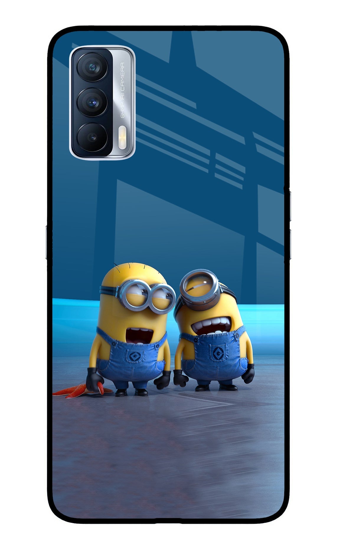 Minion Laughing Realme X7 Glass Case