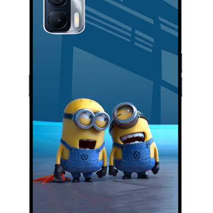 Minion Laughing Realme X7 Glass Case Back Cover by Casekaro