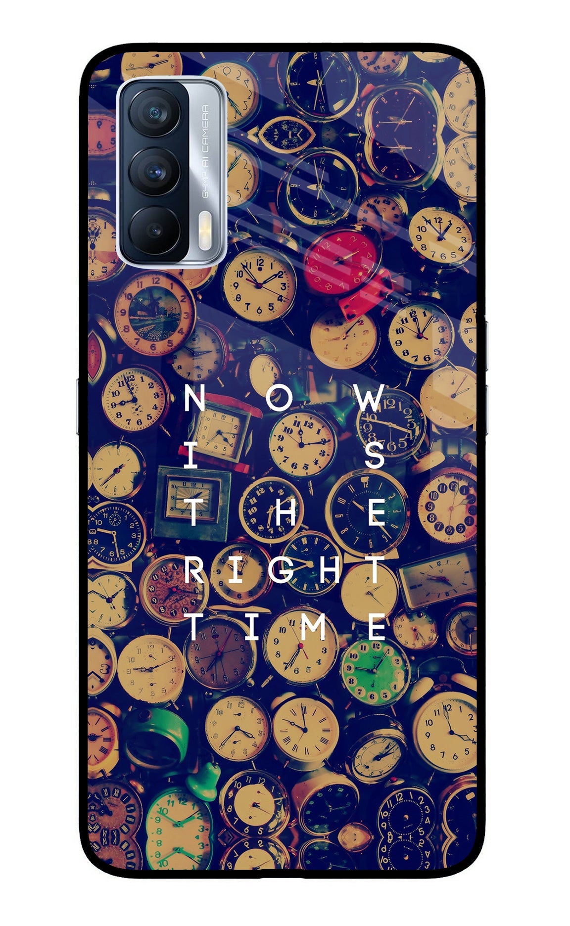 Now is the Right Time Quote Realme X7 Glass Case