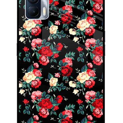 Rose Pattern Realme X7 Glass Case Back Cover by Casekaro