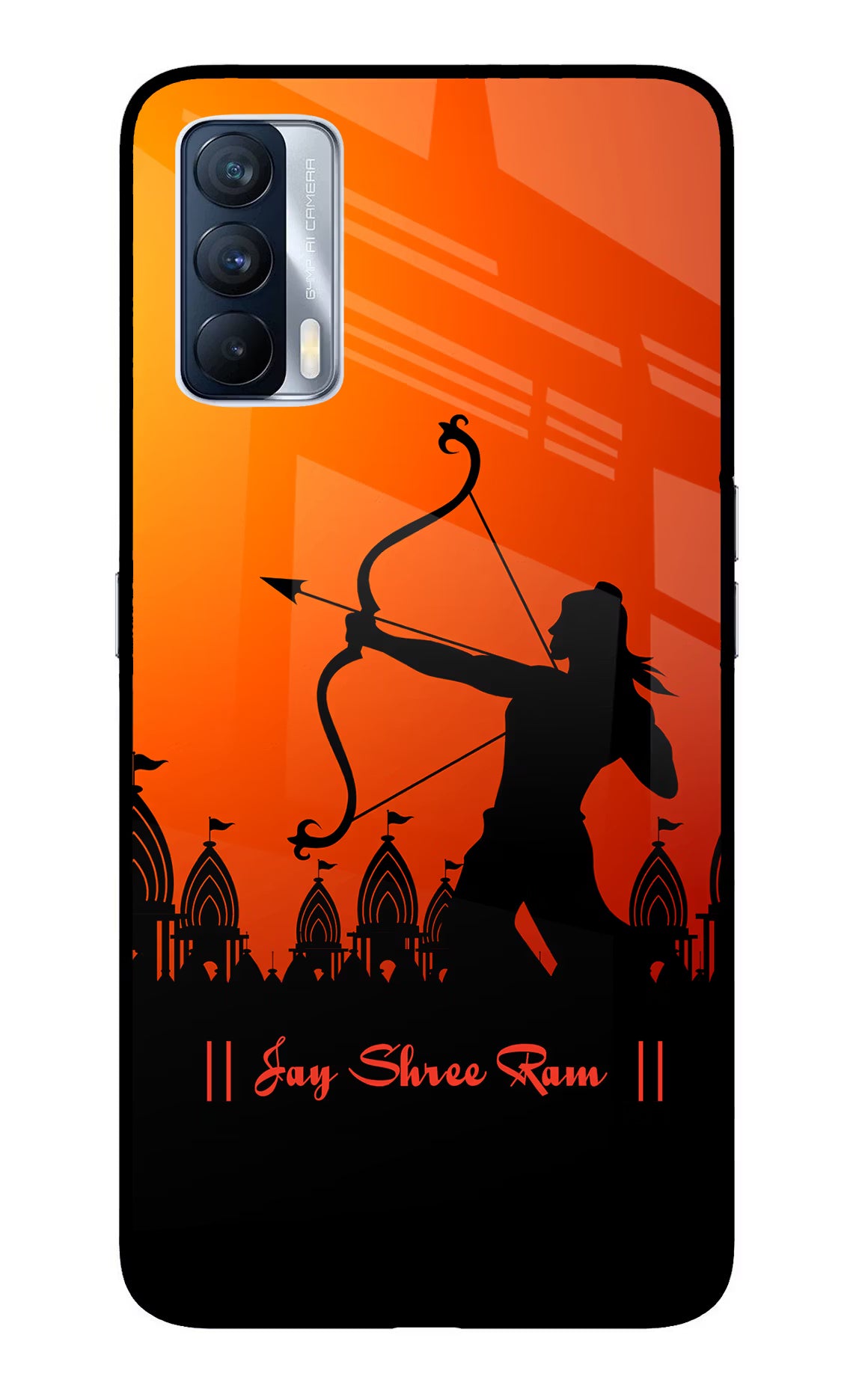 Lord Ram - 4 Realme X7 Glass Case Back Cover by Casekaro
