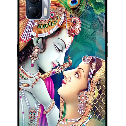Lord Radha Krishna Realme X7 Glass Case Back Cover by Casekaro