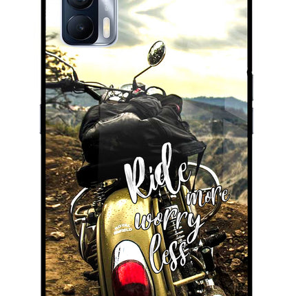 Ride More Worry Less Realme X7 Glass Case Back Cover by Casekaro
