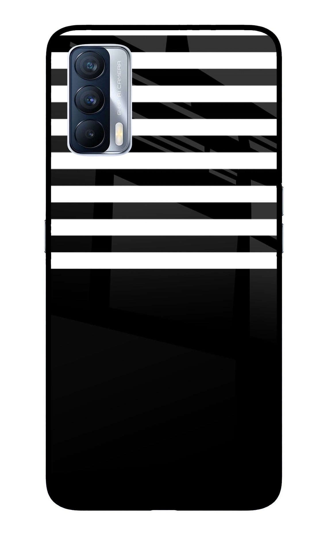 Black and White Print Realme X7 Glass Case