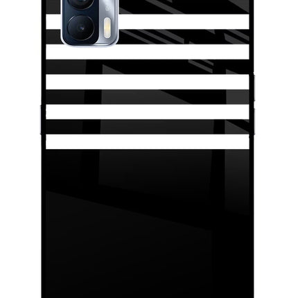 Black and White Print Realme X7 Glass Case Back Cover by Casekaro