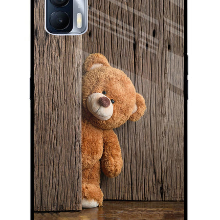 Teddy Wooden Realme X7 Glass Case Back Cover by Casekaro