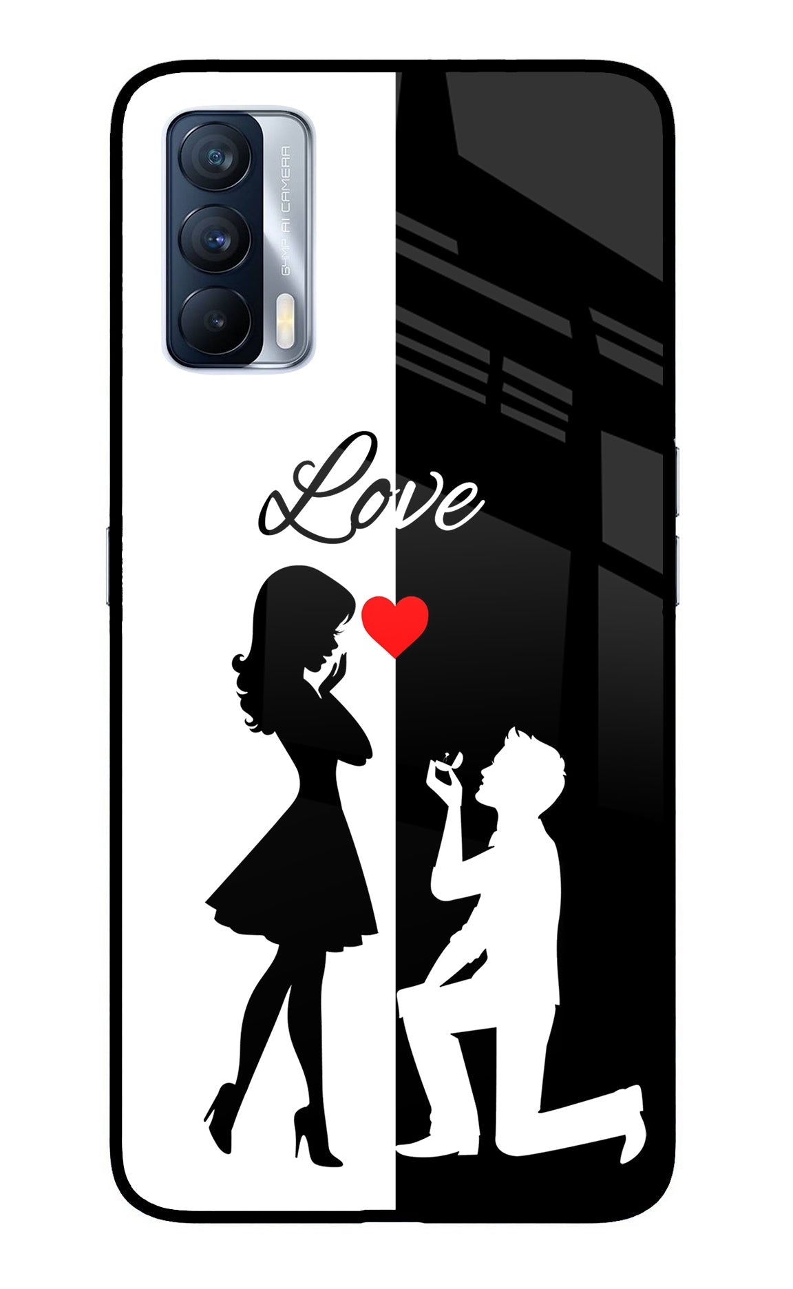 Love Propose Black And White Realme X7 Back Cover