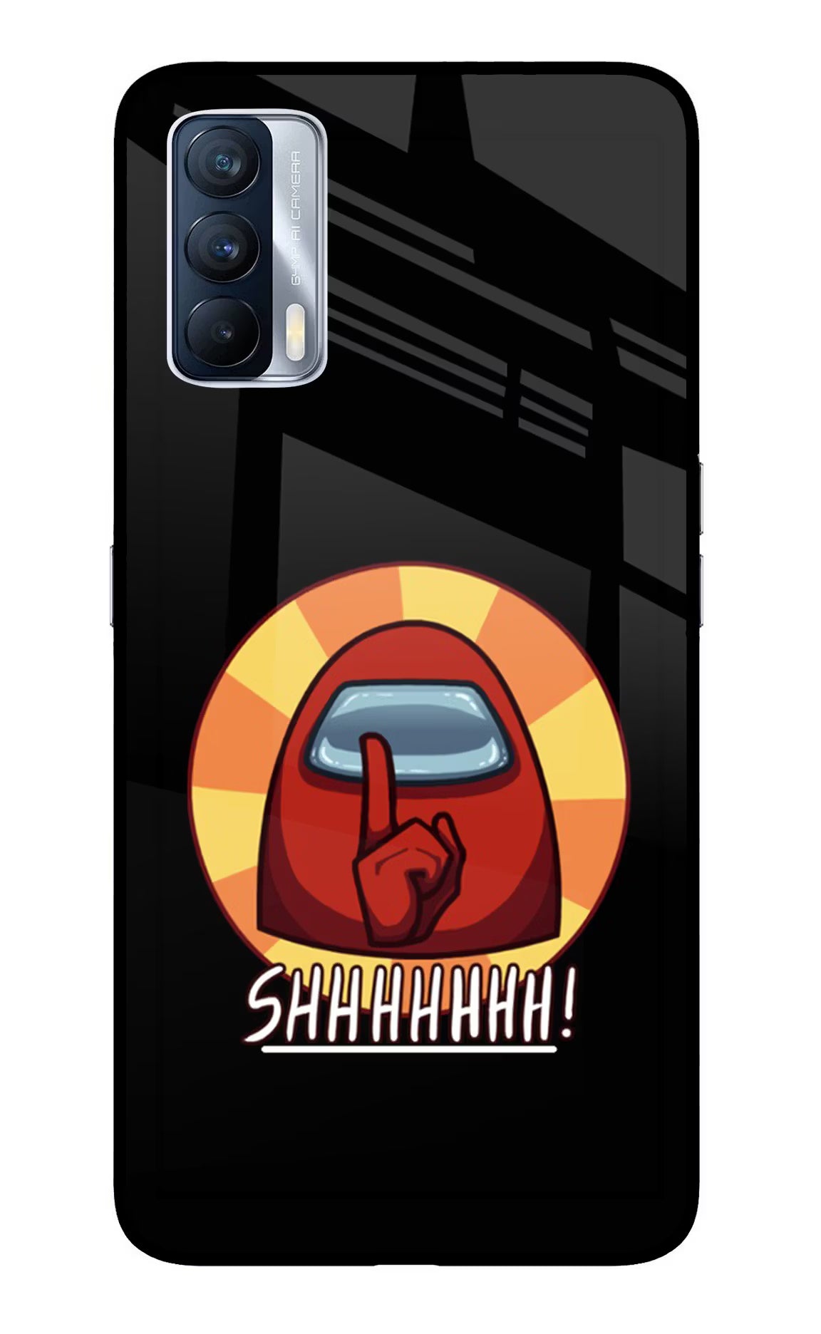 Among Us Shhh! Realme X7 Glass Case Back Cover by Casekaro