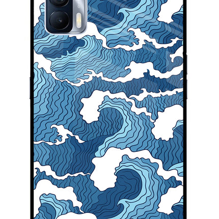 Blue Waves Realme X7 Glass Case Back Cover by Casekaro