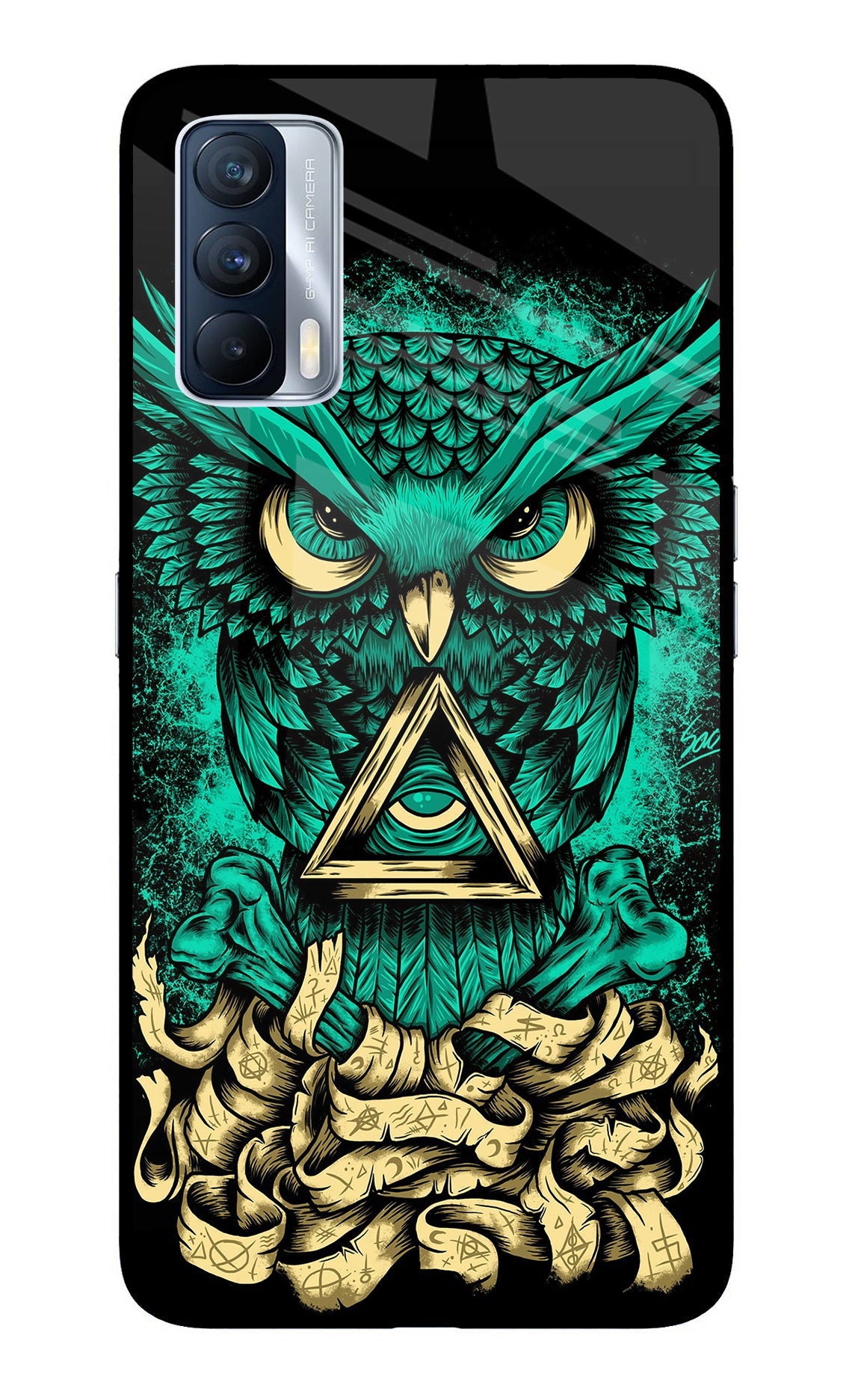 Green Owl Realme X7 Glass Case