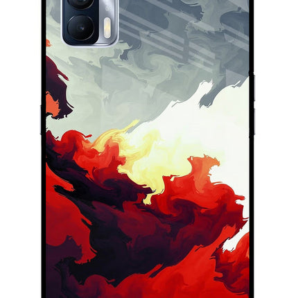 Fire Cloud Realme X7 Glass Case Back Cover by Casekaro