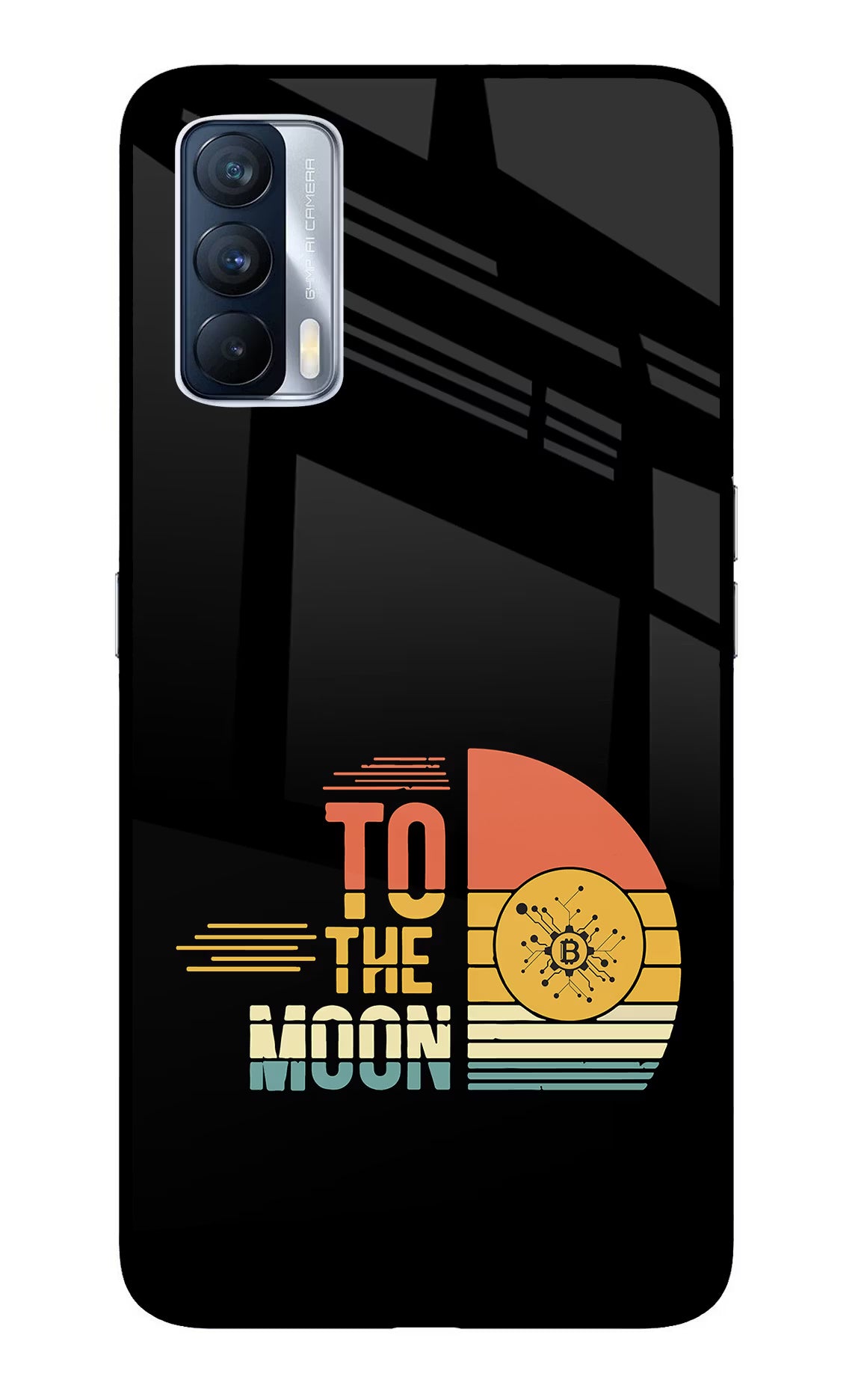 To the Moon Realme X7 Glass Case Back Cover by Casekaro