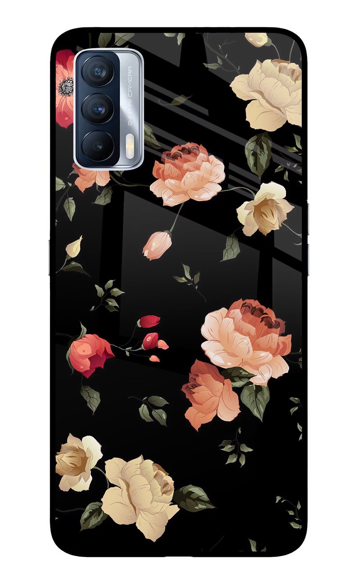 Flowers Realme X7 Glass Case Back Cover by Casekaro