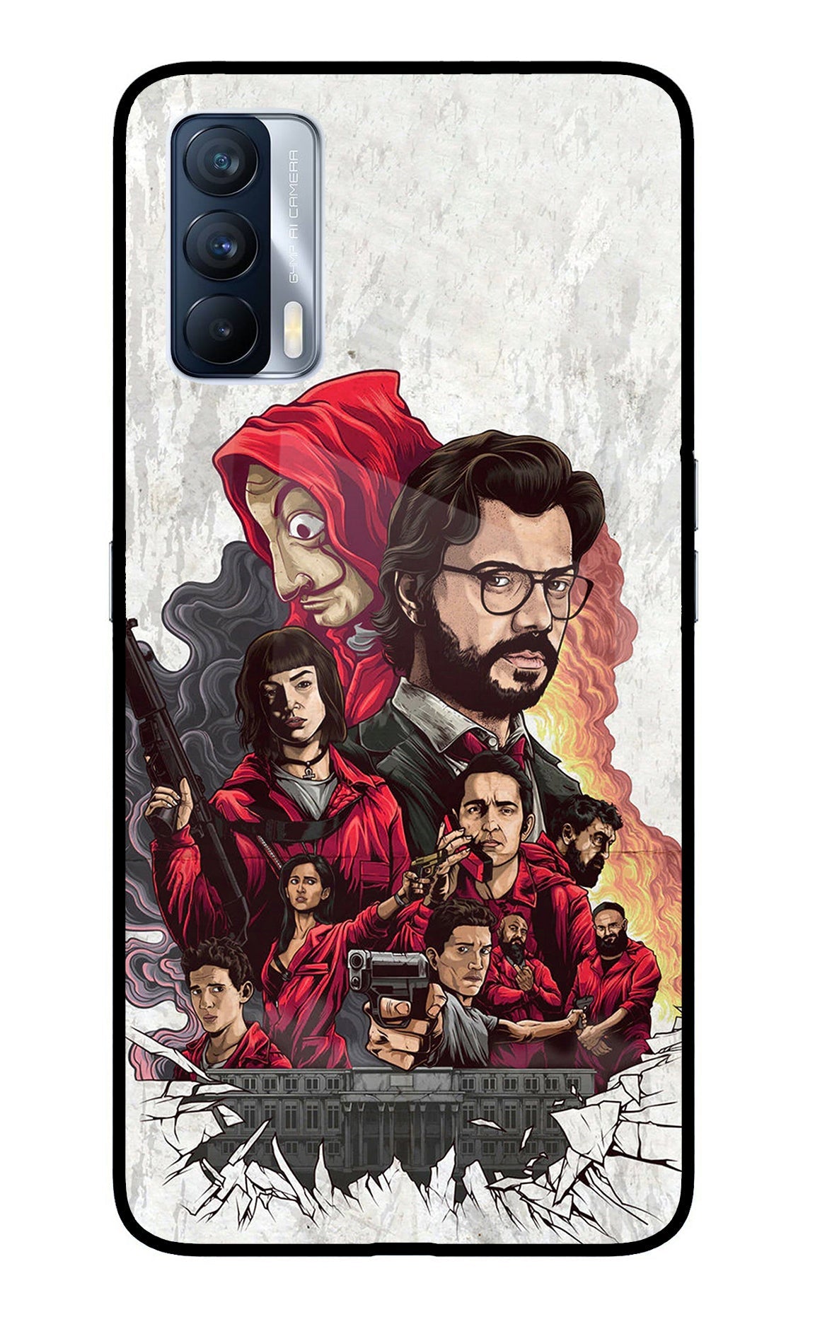 Money Heist Artwork Realme X7 Glass Case