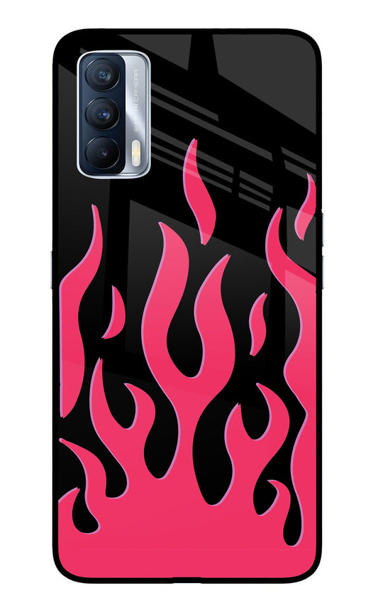 Fire Flames Realme X7 Glass Case