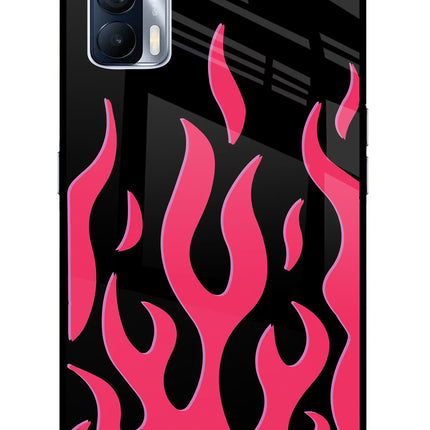Fire Flames Realme X7 Glass Case Back Cover by Casekaro
