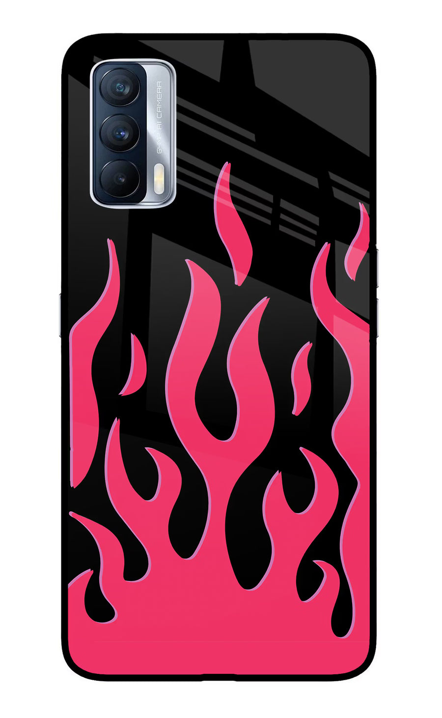 Fire Flames Realme X7 Back Cover, Glass case