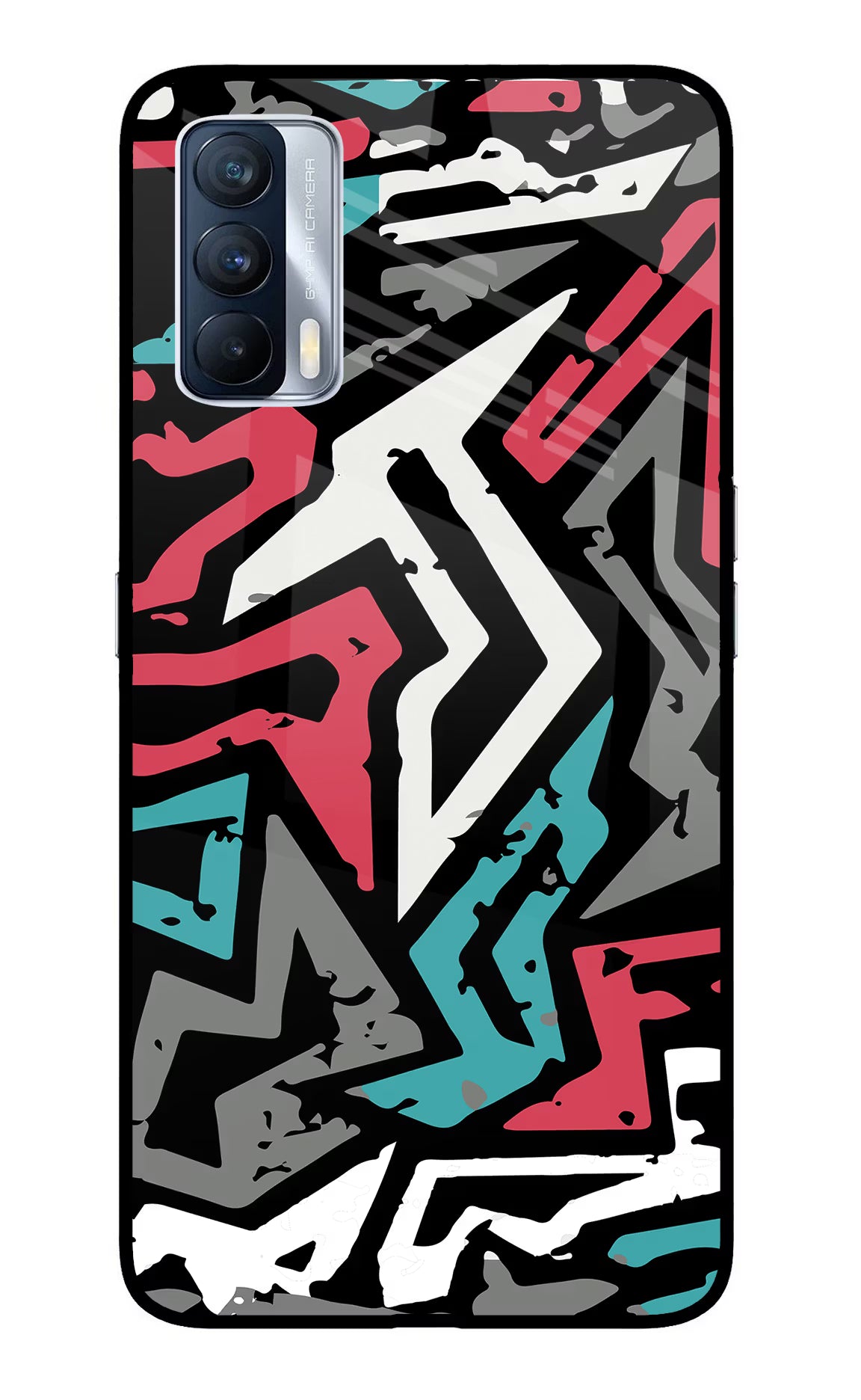Geometric Graffiti Realme X7 Glass Case