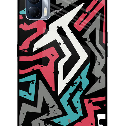 Geometric Graffiti Realme X7 Glass Case Back Cover by Casekaro